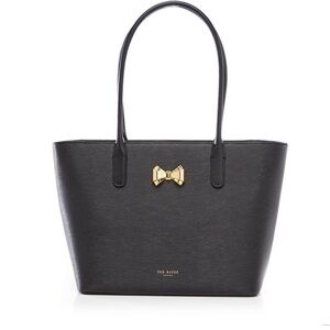 NWT Ted Baker Taleen Black Leather Shopper Tote Bag